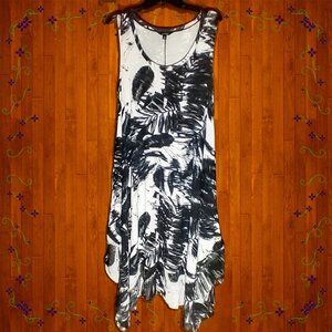 Simply Vera - Vera Wang Sleeveless Black and White Midi Dress Size M